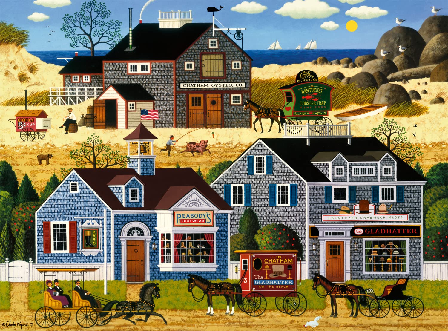 PFG Devilstone Harbor, Charles Wysocki (1000 pièces) (Utilisation/Utilisé - PUZZLES POUR LE BIEN)
