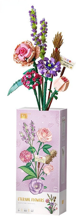 LOZ Fleur Éternelle - Modèle Rose Camélia Lavande Orchidée (547 pièces)