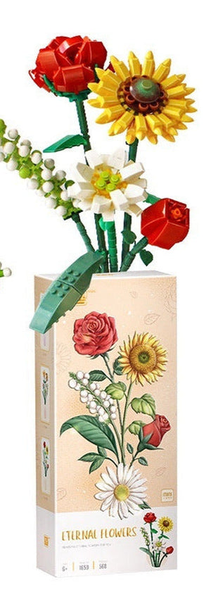 LOZ Fleur Éternelle - Tournesol Rose Safran Hypericum (568 pièces)