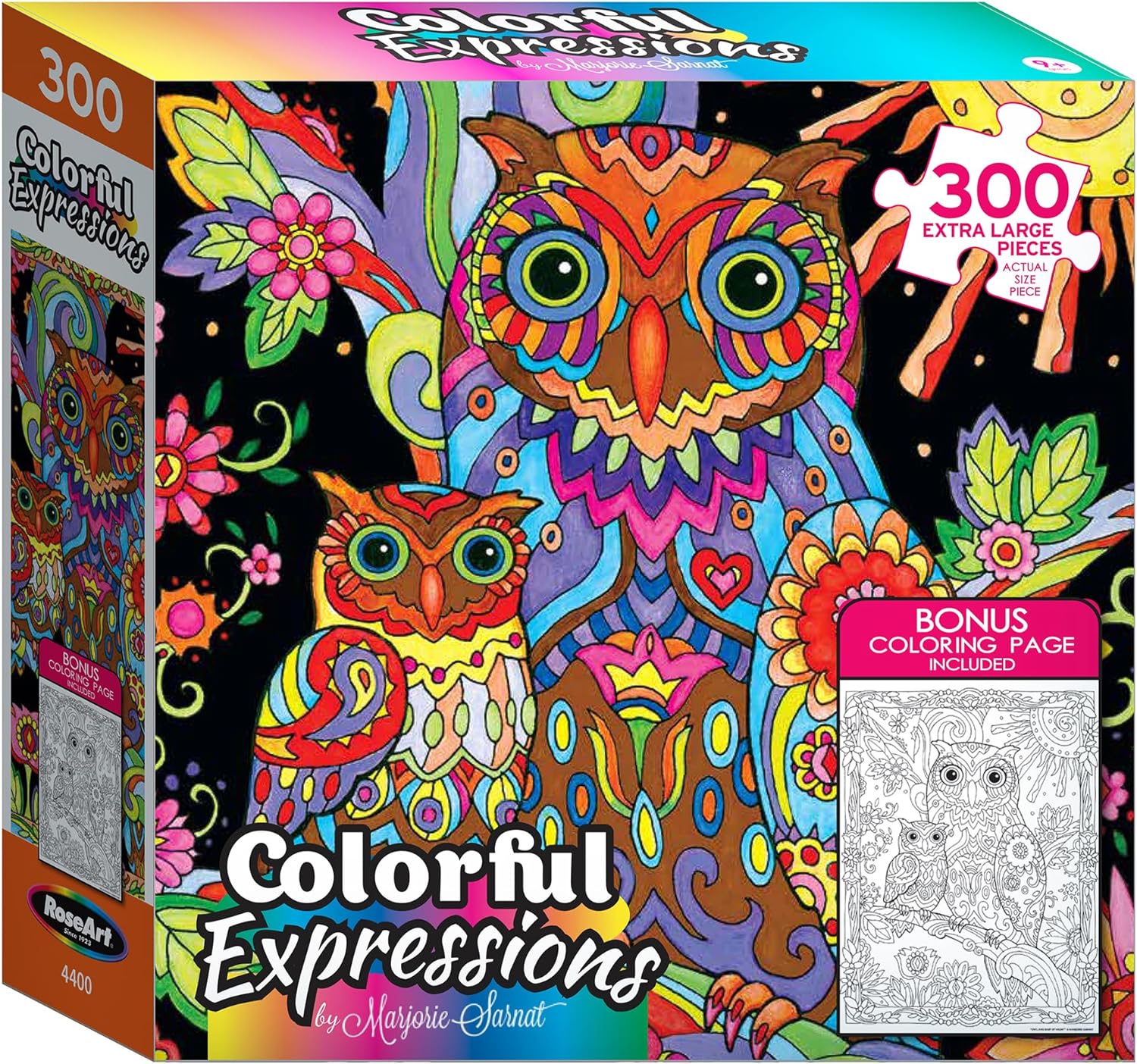 Colorful Expressions - Owl and Baby by Night (300 XL)