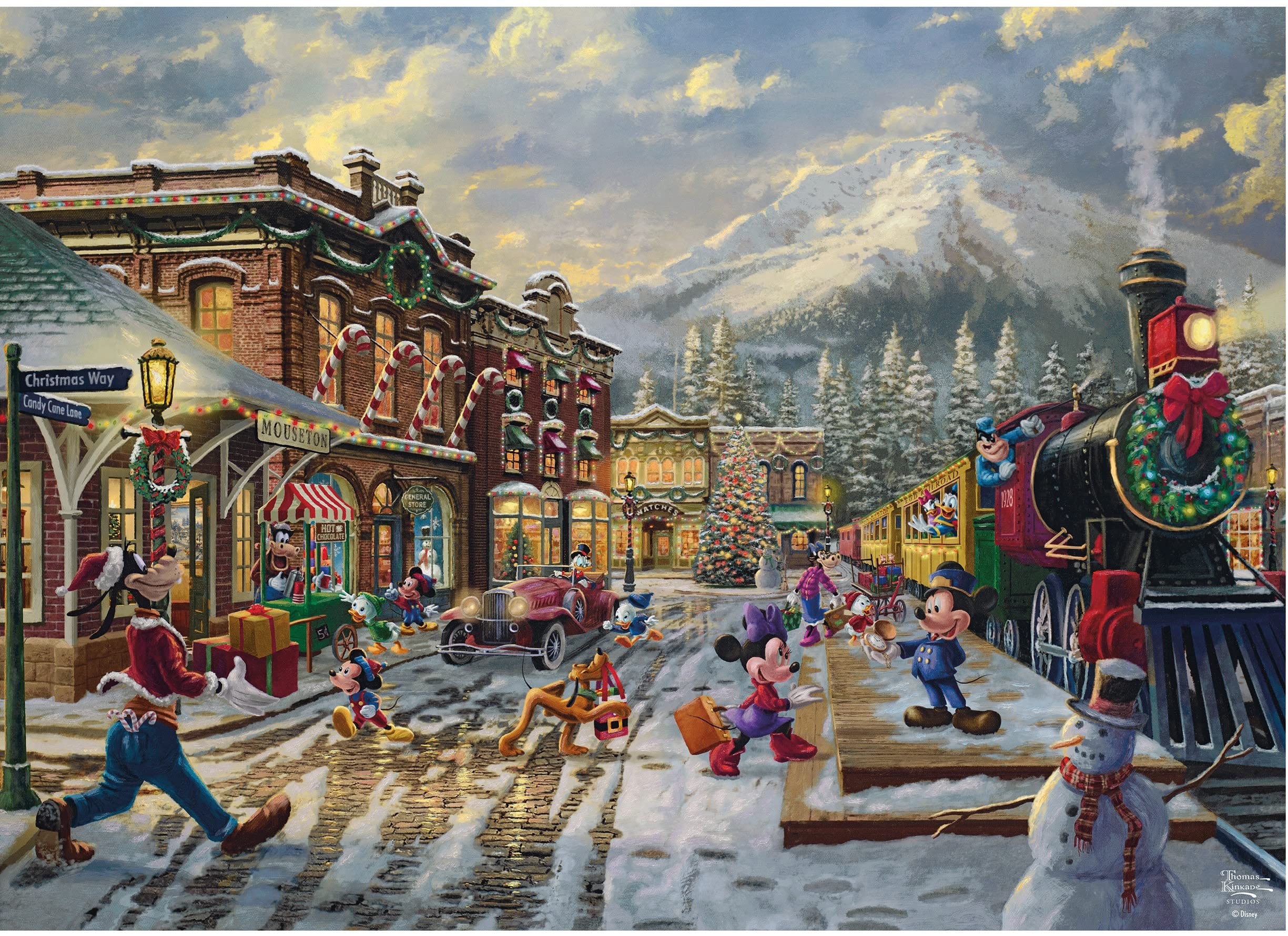 Mickey & Minnie Candy Cane Express, Thomas Kinkade (1000pcs)