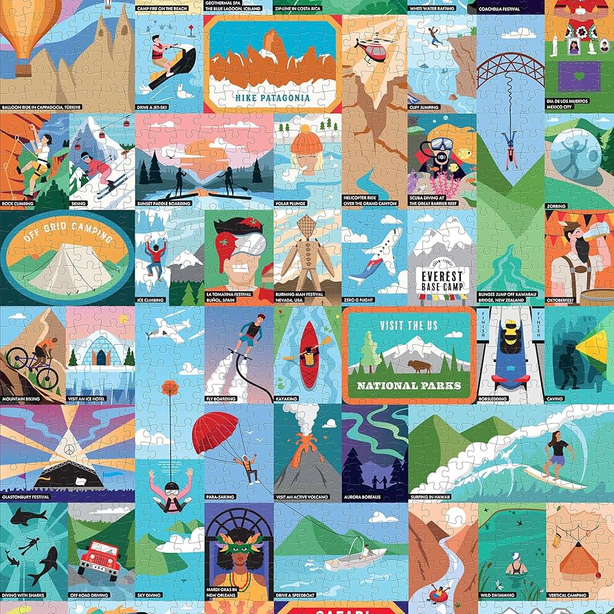 Bucket List - 50 Thrilling Experiences for Adventure Seekers (1000pcs)
