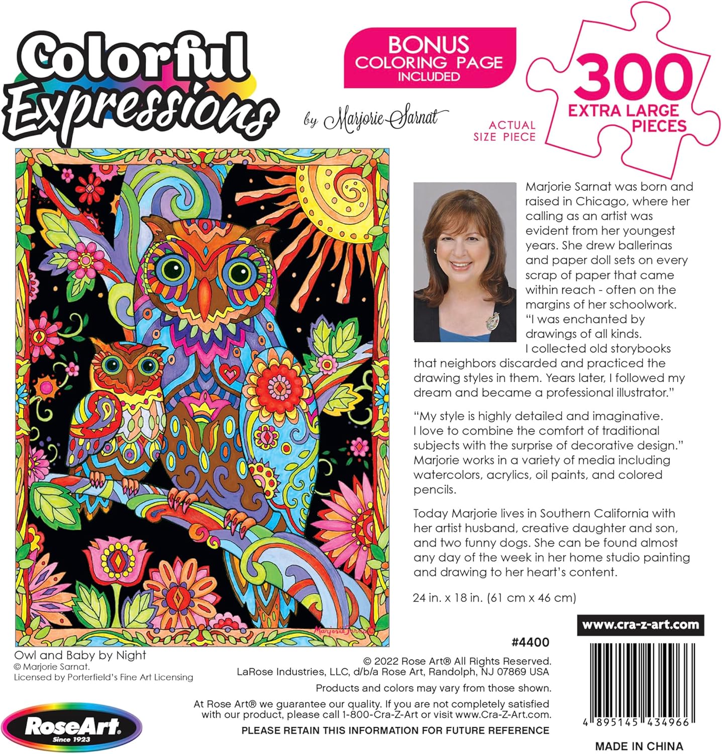 Colorful Expressions - Owl and Baby by Night (300 XL)