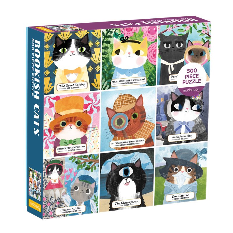 PFG Bookish Cats (500pcs) (Usage/Used - PUZZLES FOR GOOD)