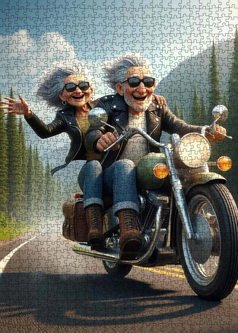 Seniors espiègles - Aventure en couple à moto (1000 pièces)