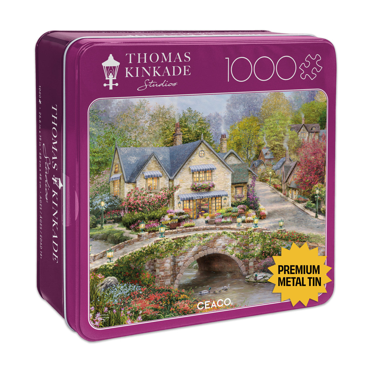 Boîte Collector - Un été à Cobblestone Village, Thomas Kinkade (1000 pièces)