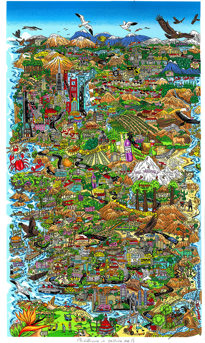 PFG California is Calling Me Charles Fazzino (1000pcs) (Usage/Used - PUZZLES FOR GOOD)