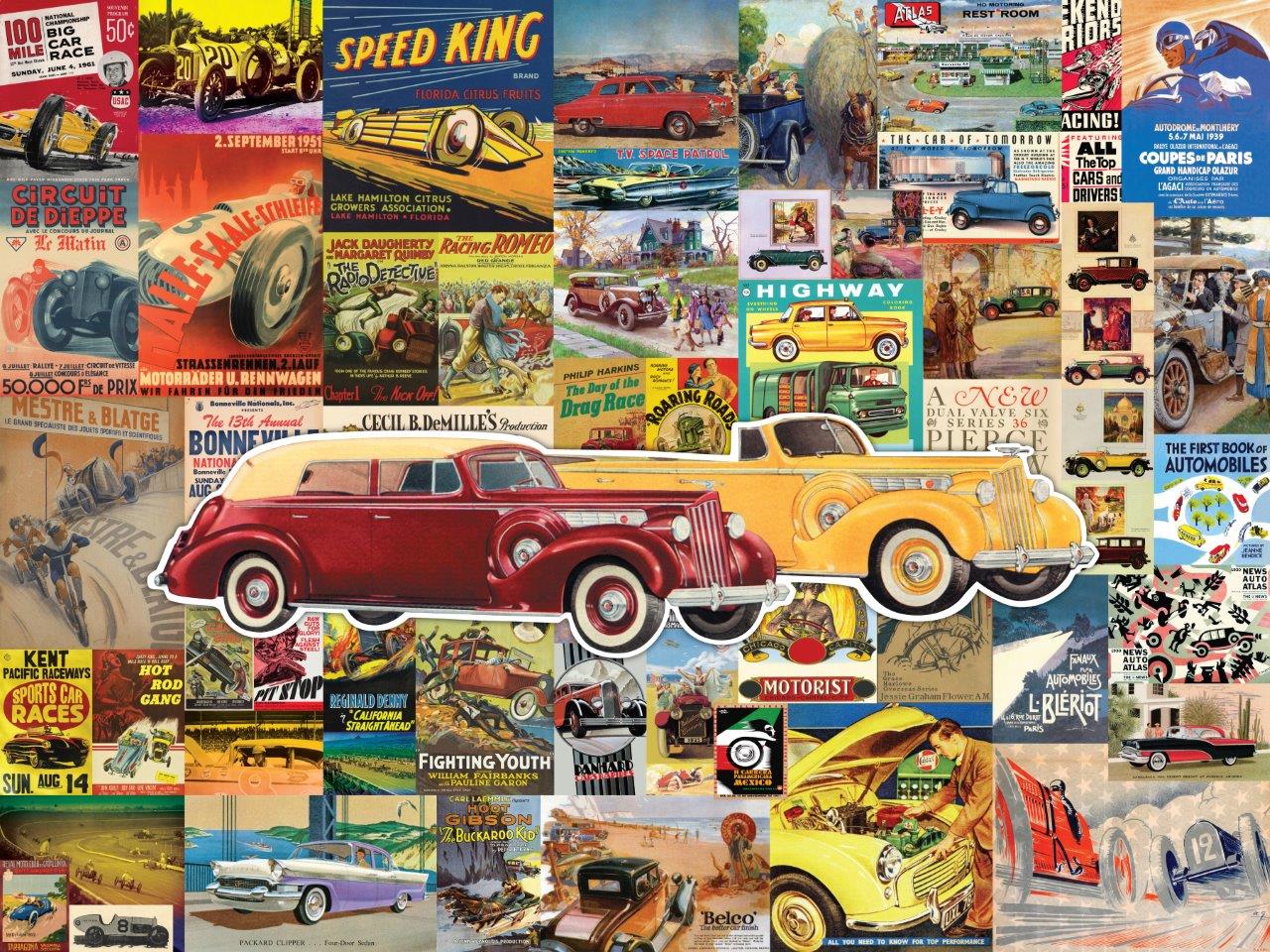 Collection d'affiches vintage PFG - Roues vintage (550 pièces) (Utilisé - PUZZLES FOR GOOD)