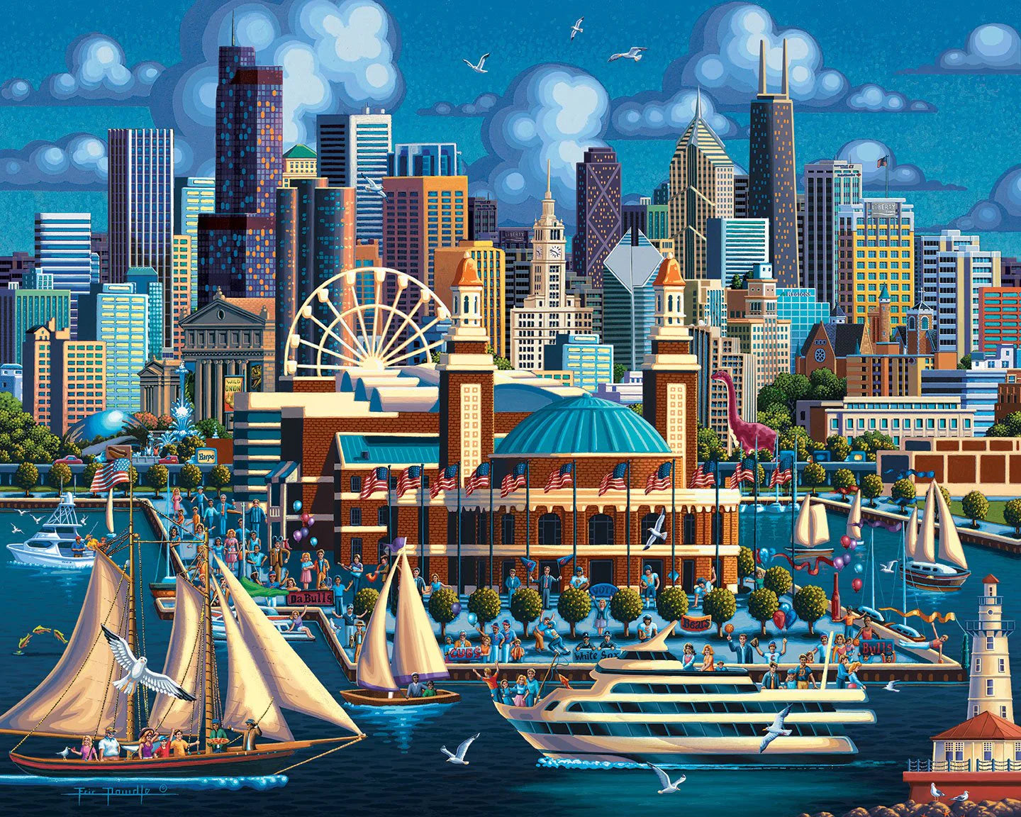 PFG Chicago Navy Pier (1000 pièces) (Utilisation - PUZZLES FOR GOOD)
