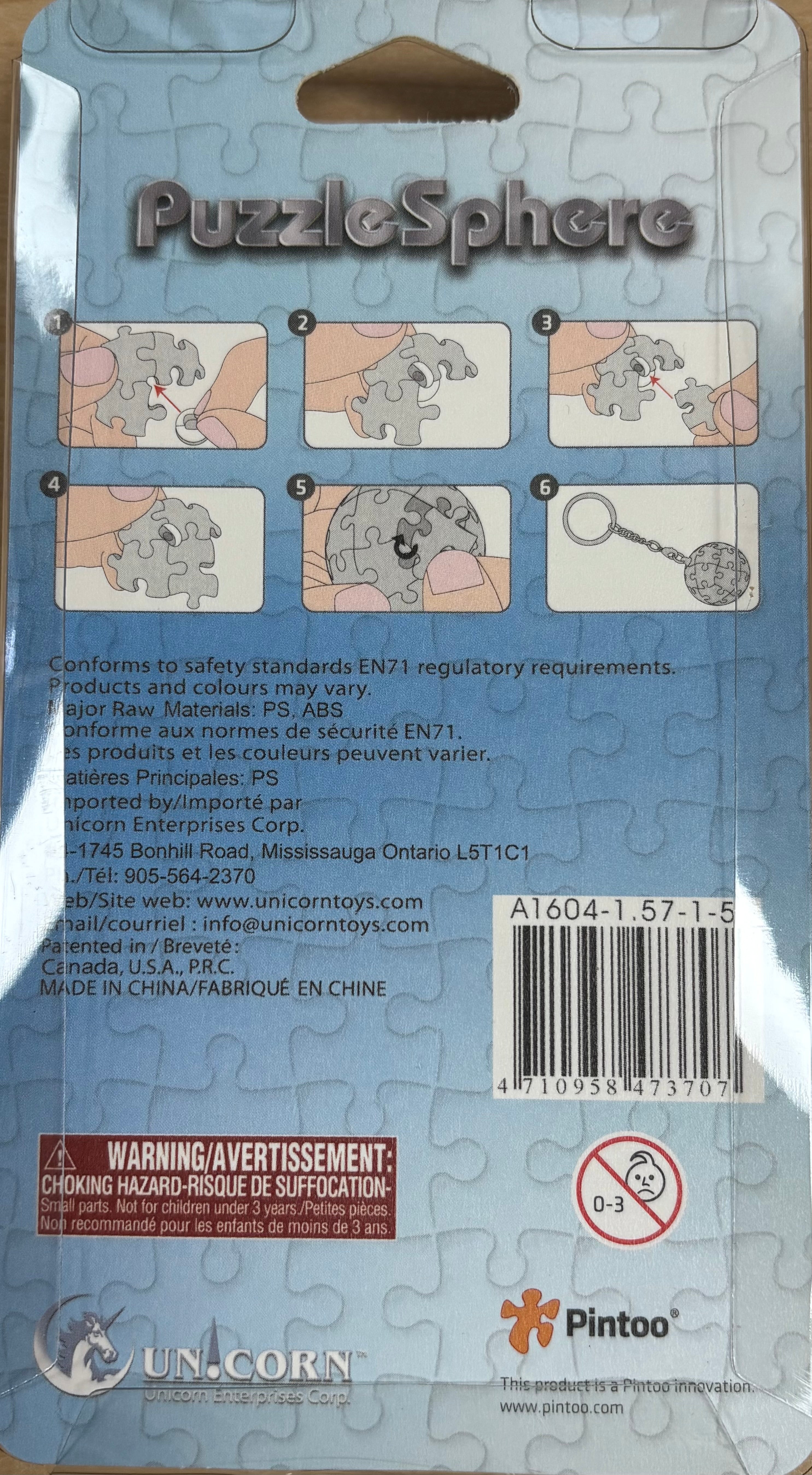 Keychain 3D Puzzlesphere - drapeau du Canada