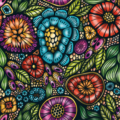 Mini doodle: fleurs (72pcs)