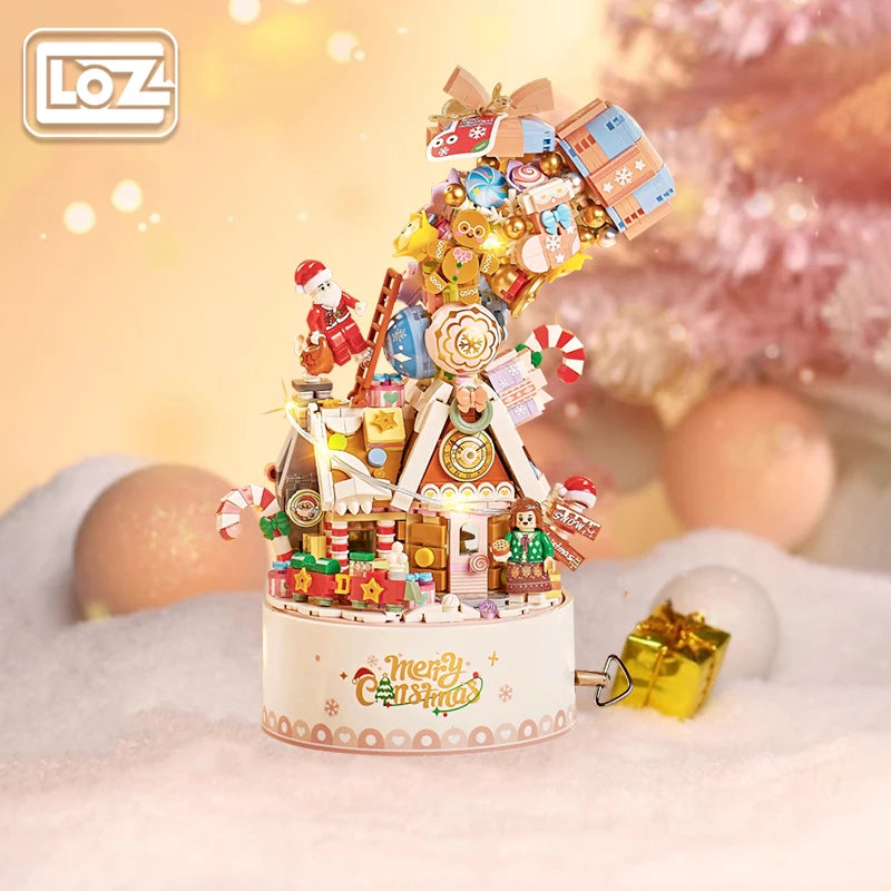 Boîte à musique LOZ Christmas Cabin (1019 pièces) (Lumière)