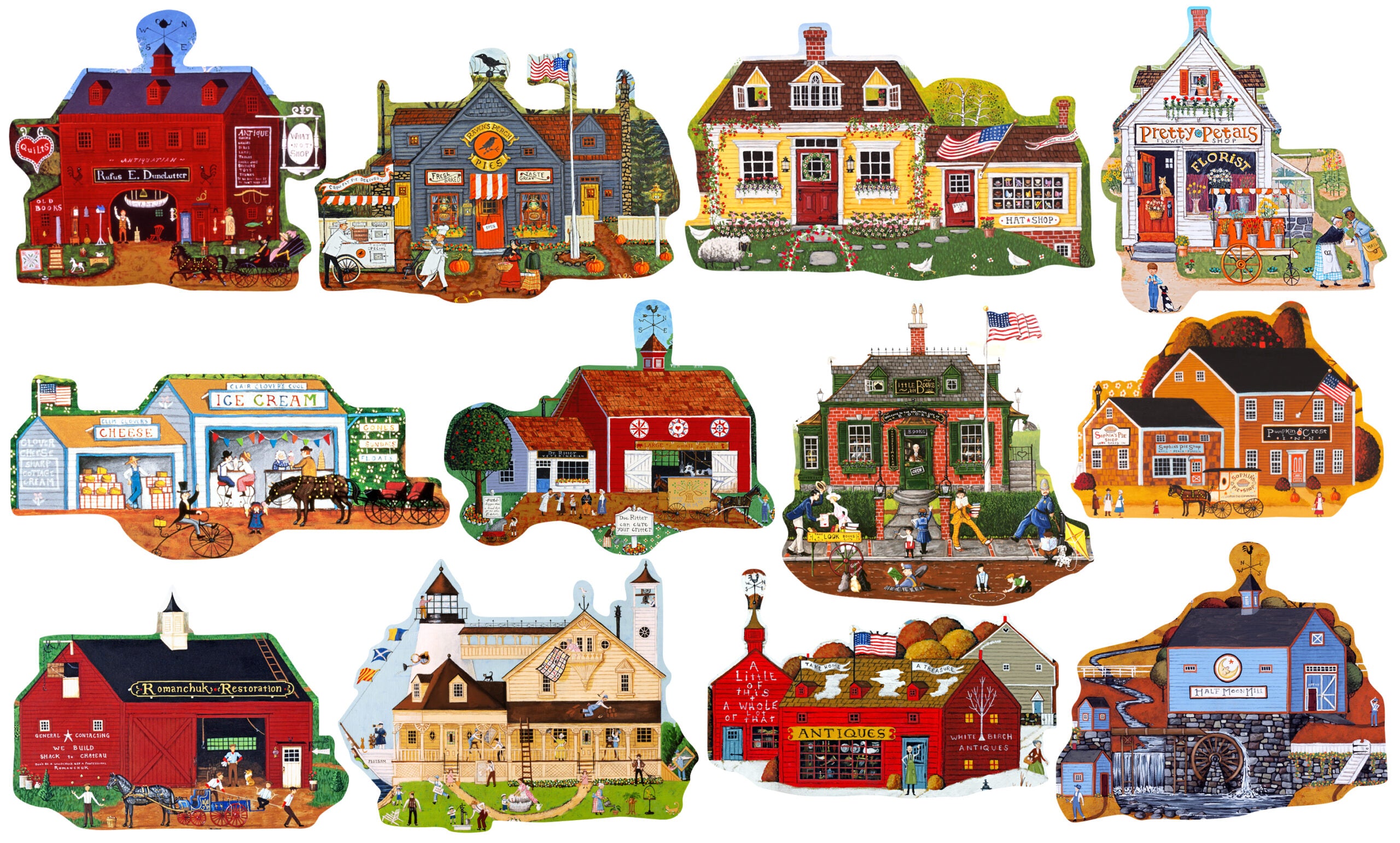 Mini Shaped - 12 Main Street Puzzles