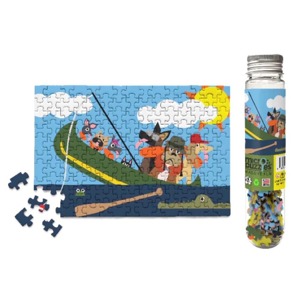 Micro-puzzle - 3 chiens dans un canoë