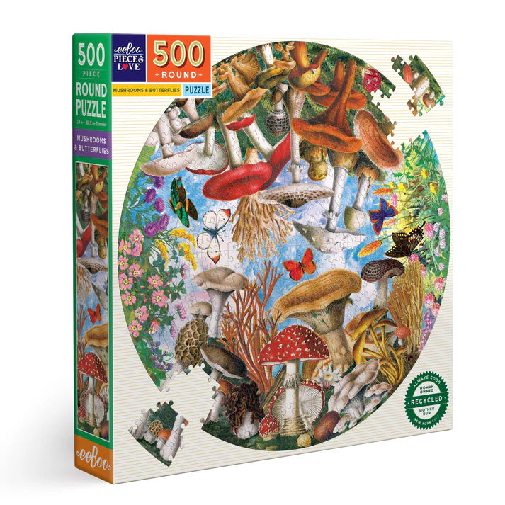 Mushrooms and Butterflies (500pcs) (ROUND)