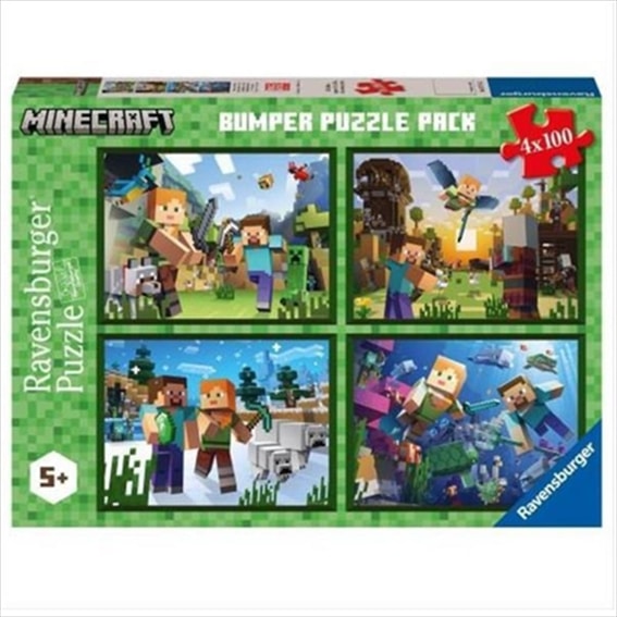 Ravensburger Minecraft - Bumper Puzzle Pack (4 x 100pcs)