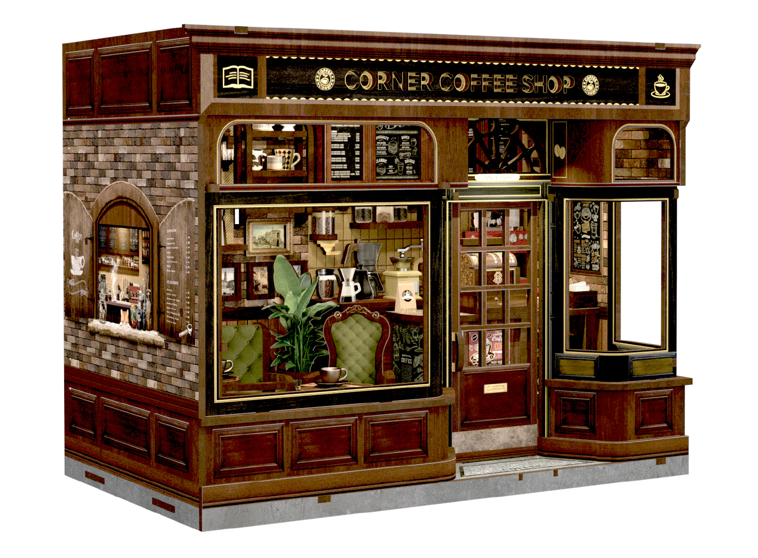 Book Nook - Corner Coffee Shop (Wood)