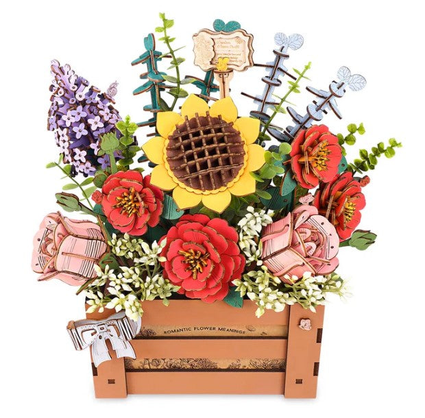 Boîte à fleurs en bois 3D (658 pièces)