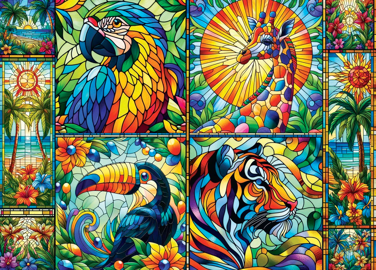 Jungle en Vitrail / Stained Glass Jungle, Anie Maltais (1000pcs)
