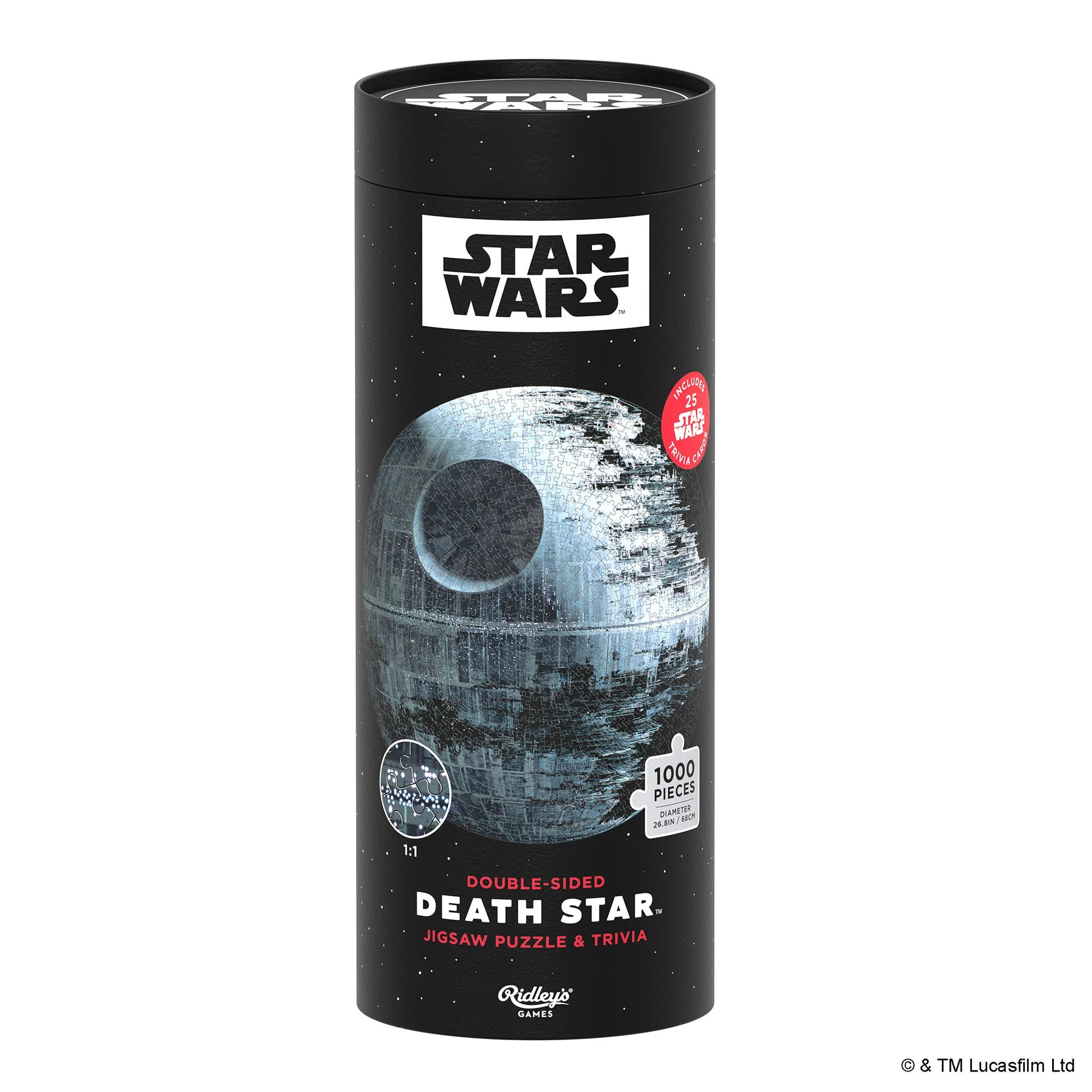 Star Wars Death Star + Trivia (1000pcs) (ROUND) (Double-Sided)