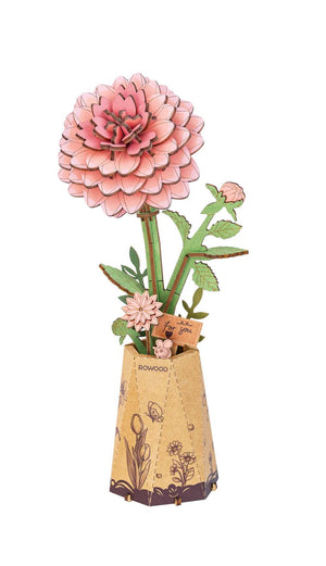 3D Wood Pink Dahlia - Bright & Sweet (93pcs)