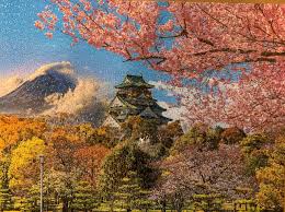 PFG Full Blossom - Osaka Castle, Japan (1000pcs) (Usage/Used - PUZZLES FOR GOOD)