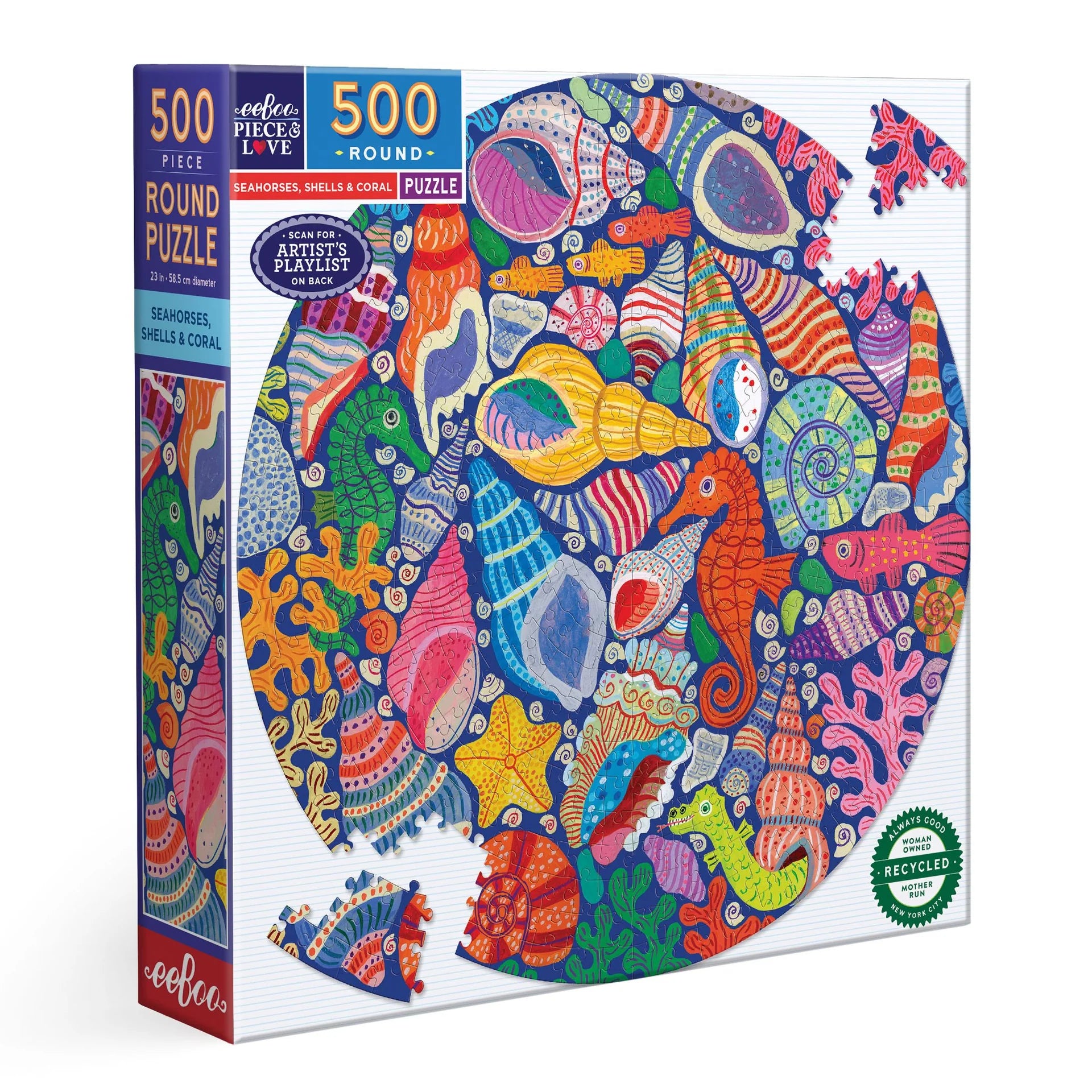 Seahorses, Shells & Coral (500pcs) (ROUND)