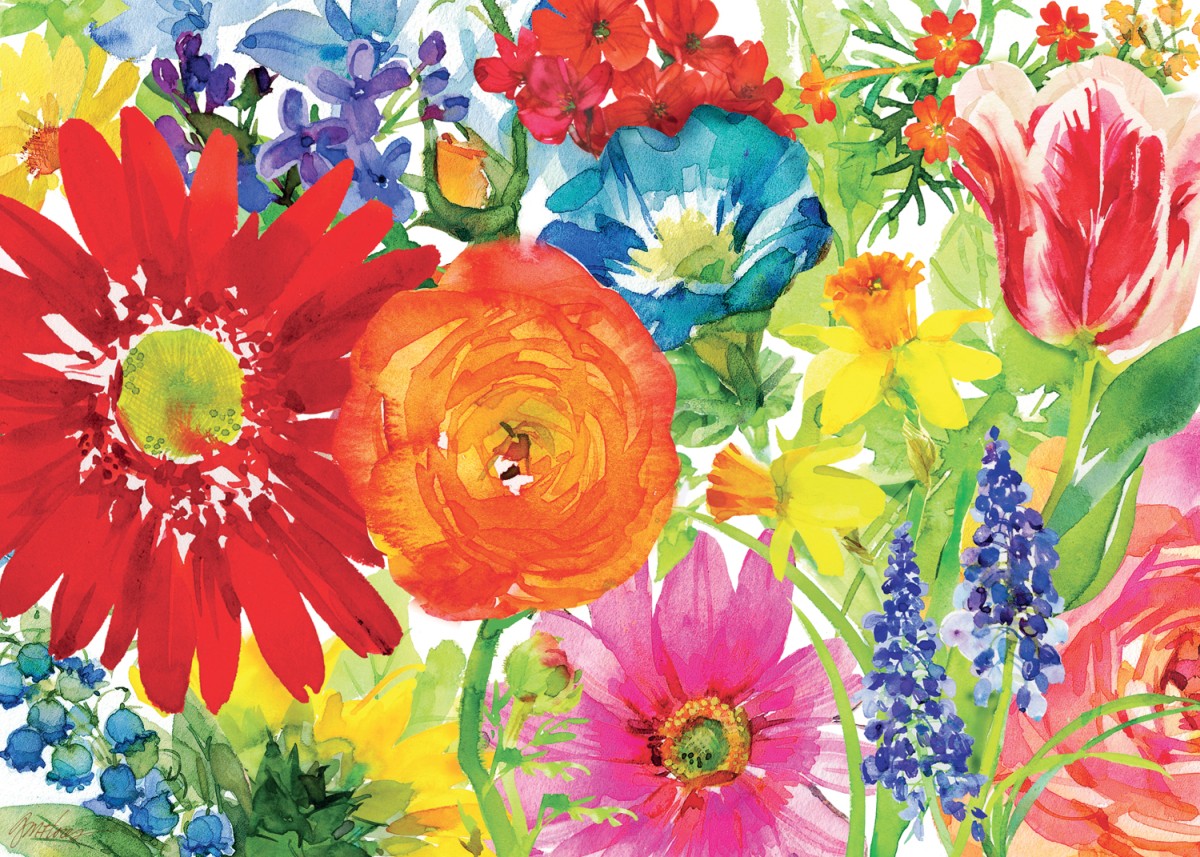 DMG Ravensburger Abundant Blooms, Gail Flores (1000pcs) (NEW BOX SIZE) (DAMAGED BOX)
