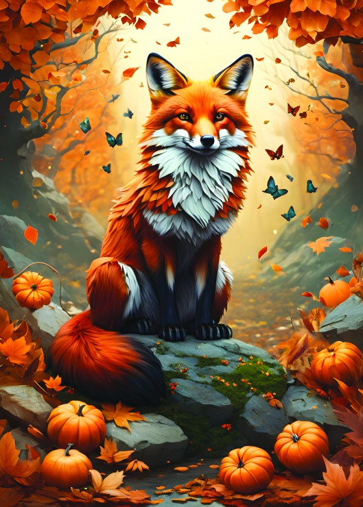 Fox et papillons (500pcs)