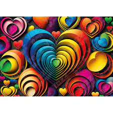 PFG Colorful Heart (1000pcs) (Usage/Used - PUZZLES FOR GOOD)