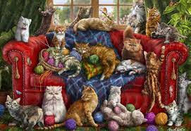 Couch Cats, Marcello Corti (100pcs)