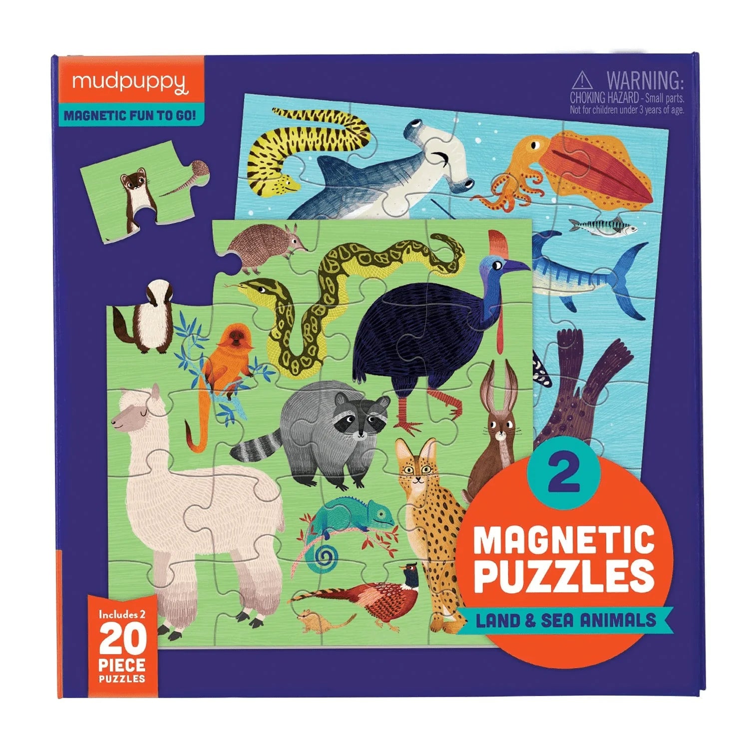 2 puzzles magnétiques - Animaux terrestres et marins