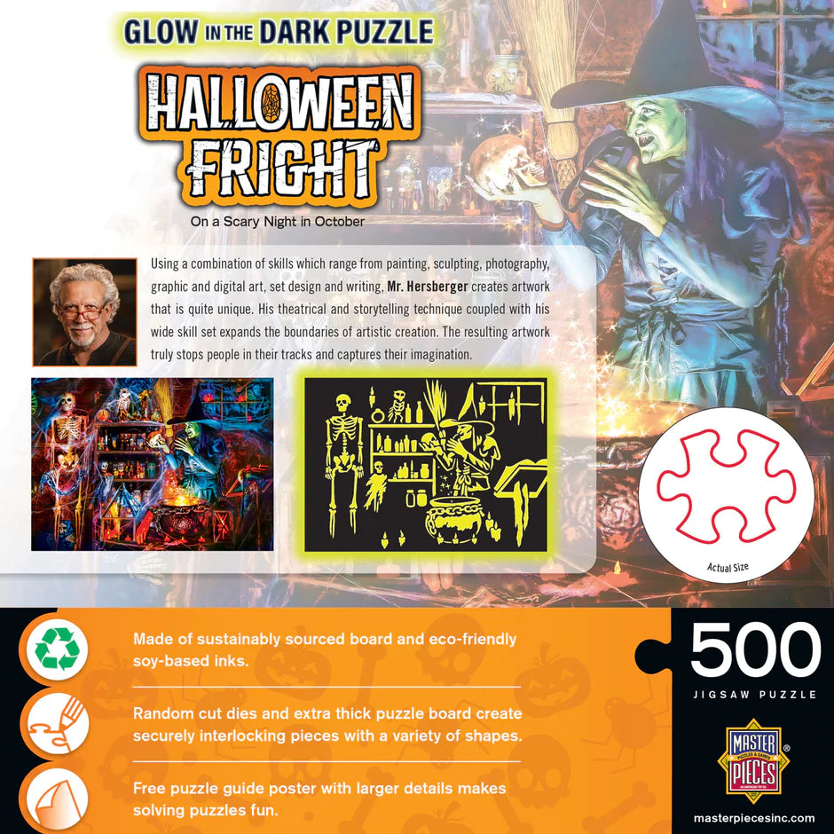 Glow-in-the-Dark Halloween Fright - On a Scary Night in October (500pcs)