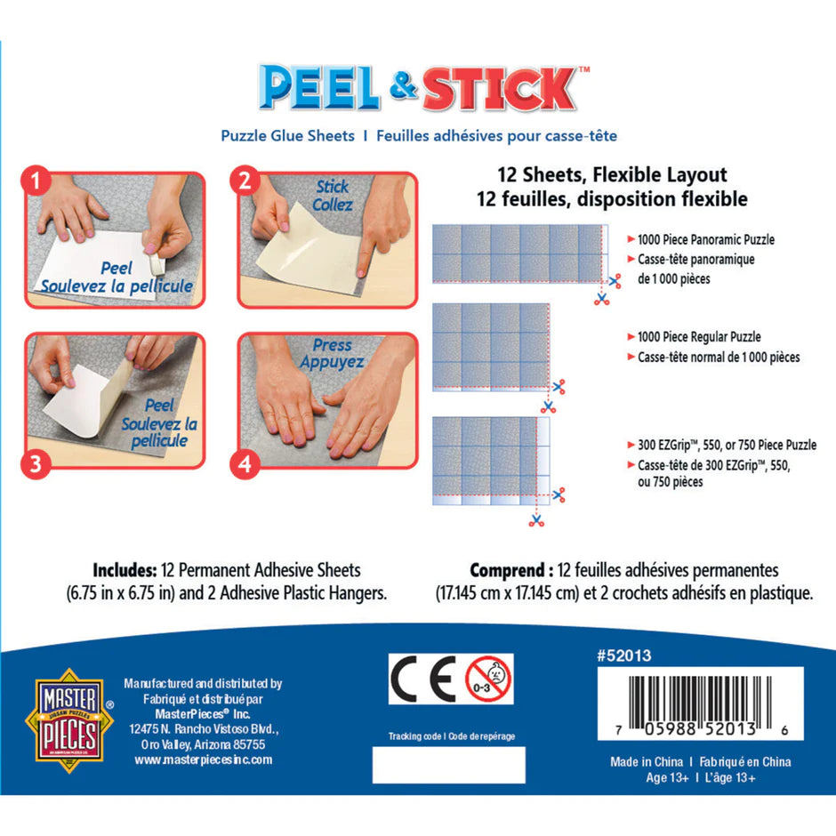 Feuilles de colle de puzzle et bâton