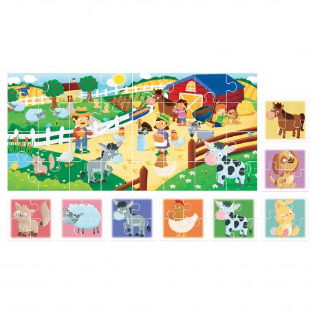 8 + 1 ferme (puzzle éducatif)