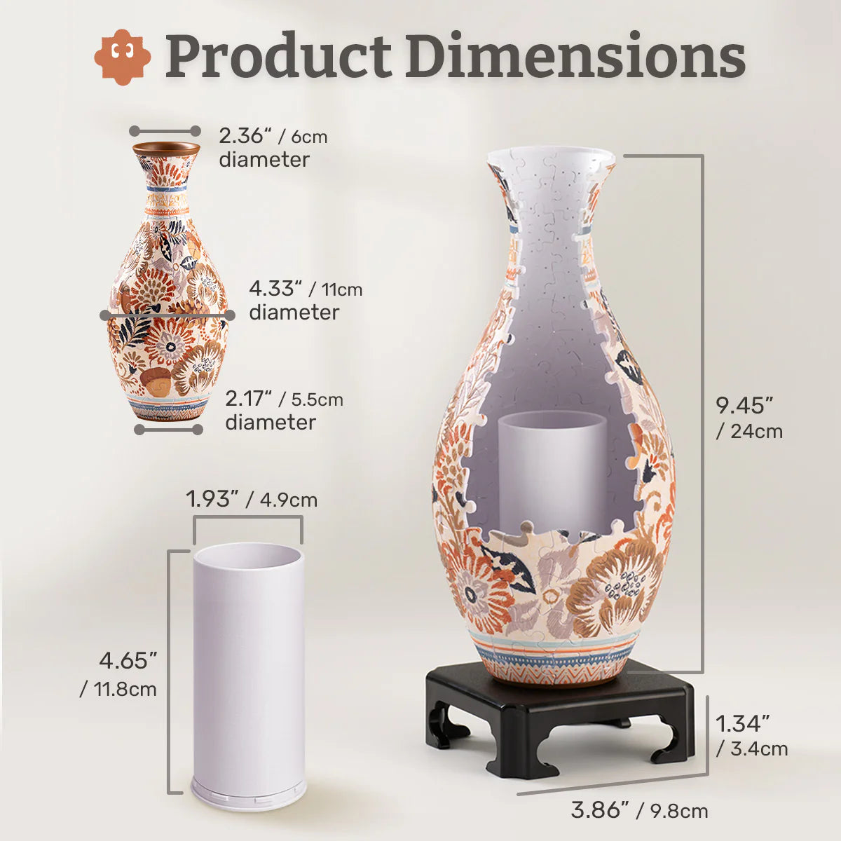 3D Puzzle Vase - Winter Grace