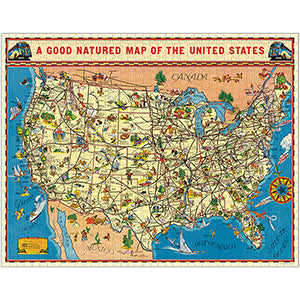 Vintage - Carte des États-Unis (1000pcs)