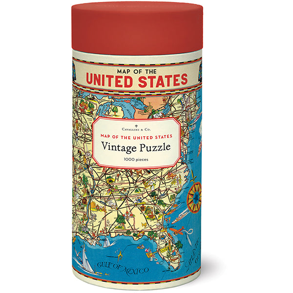 Vintage - Carte des États-Unis (1000pcs)