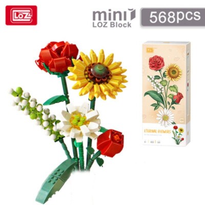 LOZ Eternal Flower - Sunflower Rose Saffron Hypericum (568pcs)