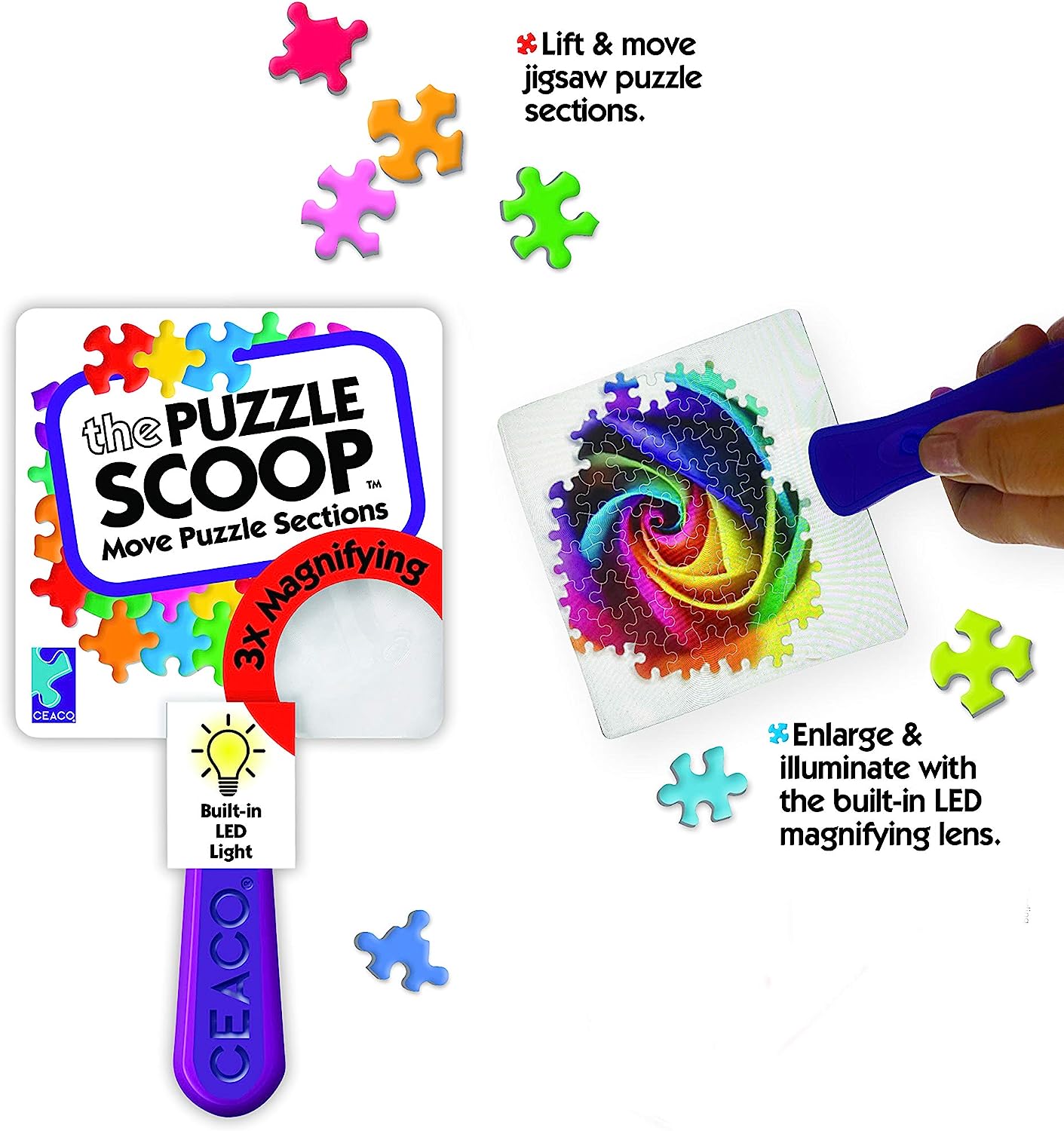 La scoop de puzzle avec la lumière LED