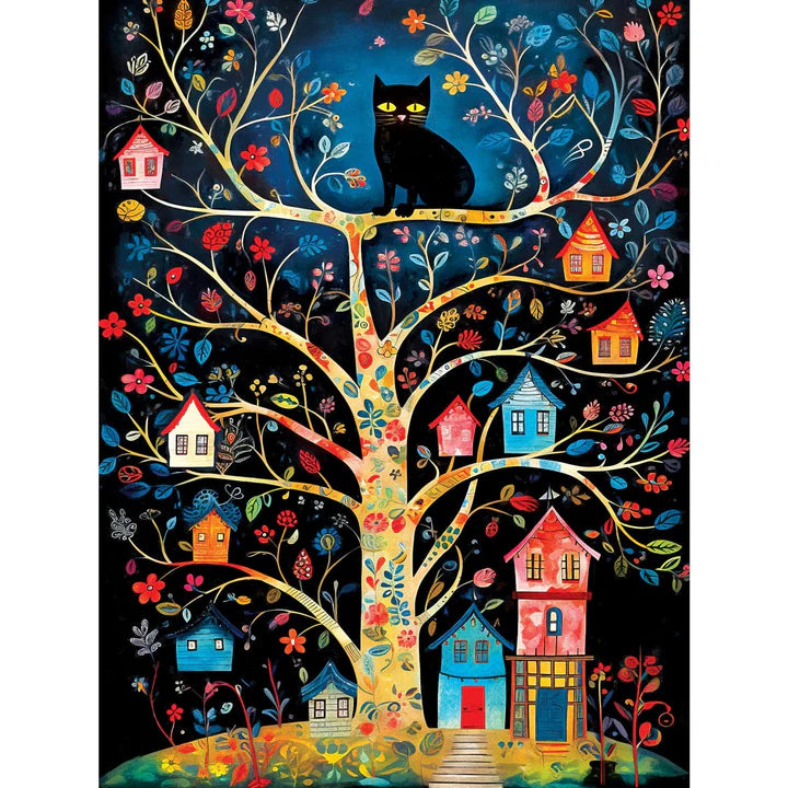 Black Cats - Birdhouse Kingdom, Peggy Collins (300pcs) (EZ Grip)