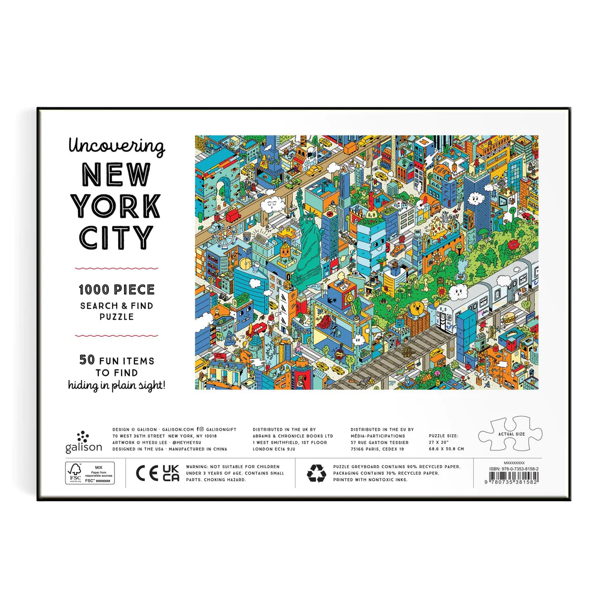 PFG Uncovering New York City - Seek & Find (1000pcs) (Usage/Used - PUZZLES FOR GOOD)