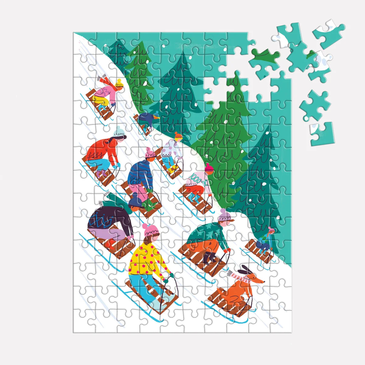 Mini ornement de luge d'hiver (130pcs)