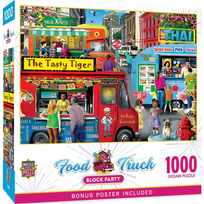 PFG Food Truck Round-up - Block Party, Karen Burke (1000pcs) (Usage/Used - PUZZLES FOR GOOD)