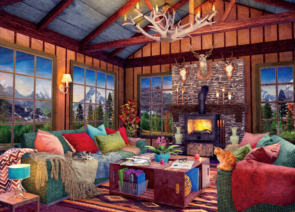 PFG Rustic Lodge: Cozy Fire (1000pcs) (Usage/Used - PUZZLES FOR GOOD)