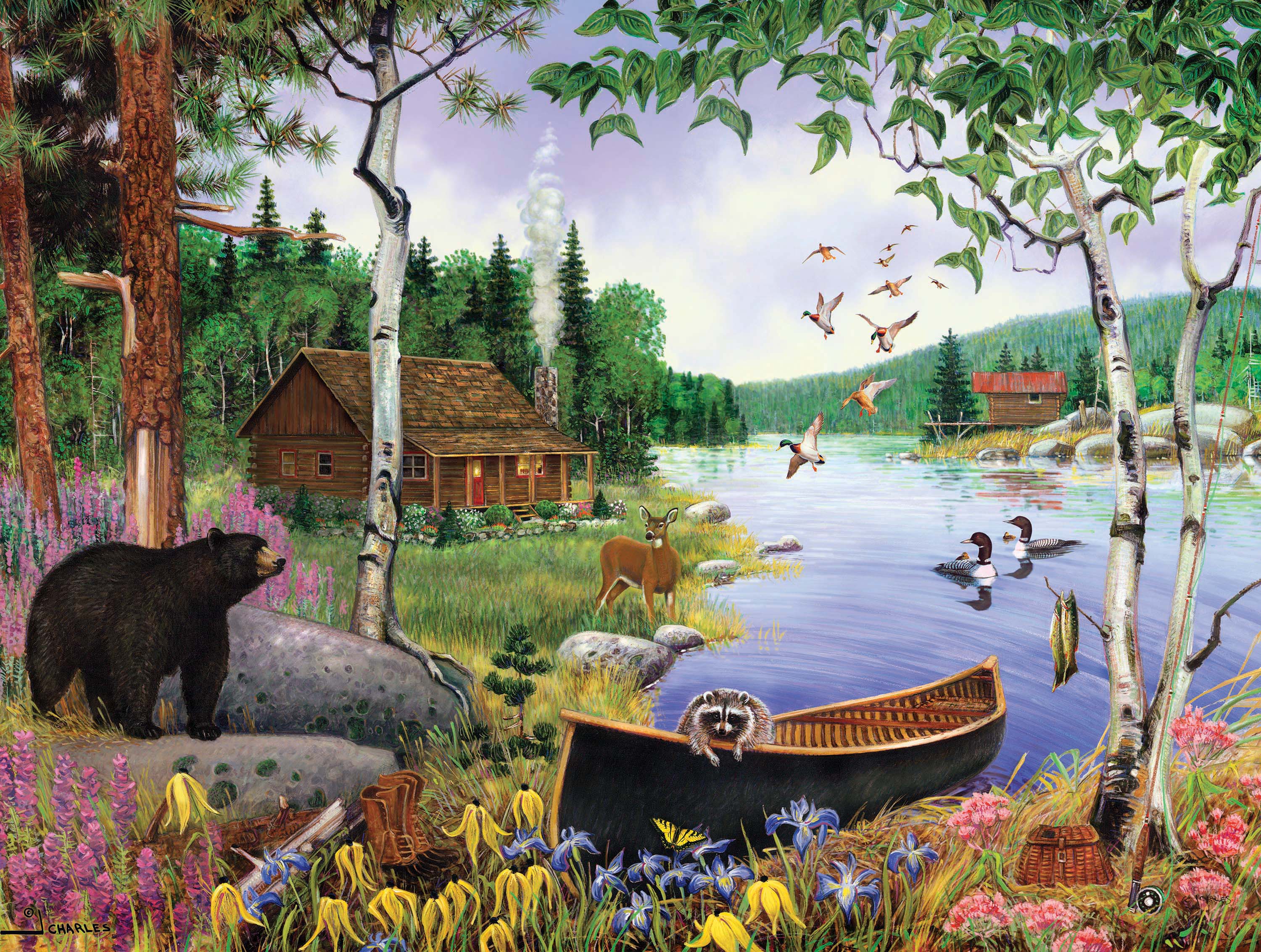 Camping Collection - Black Bear and Cabin (550pcs)