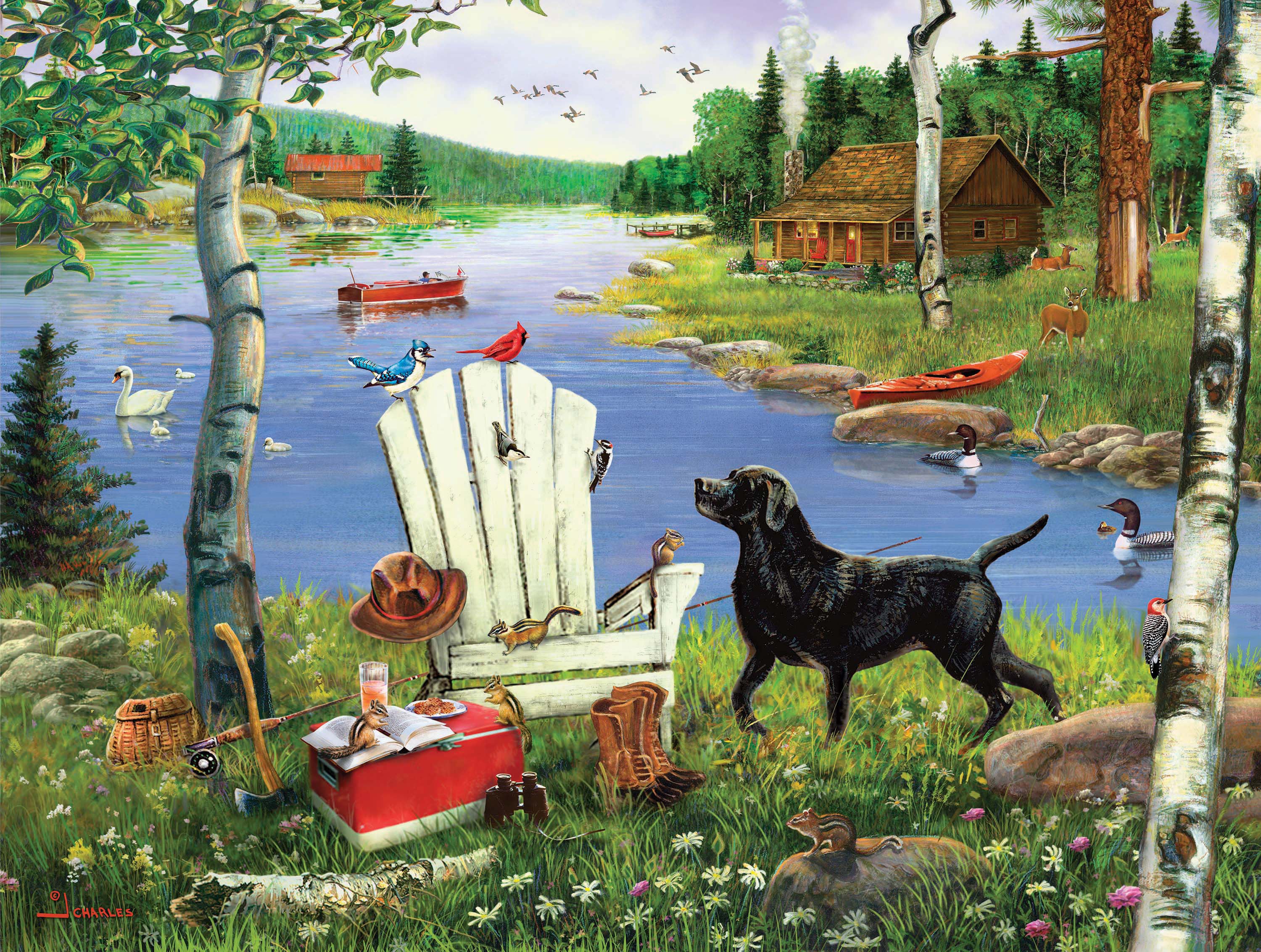 Chaise Black Lab & Adirondack, J. Charles (550pcs)