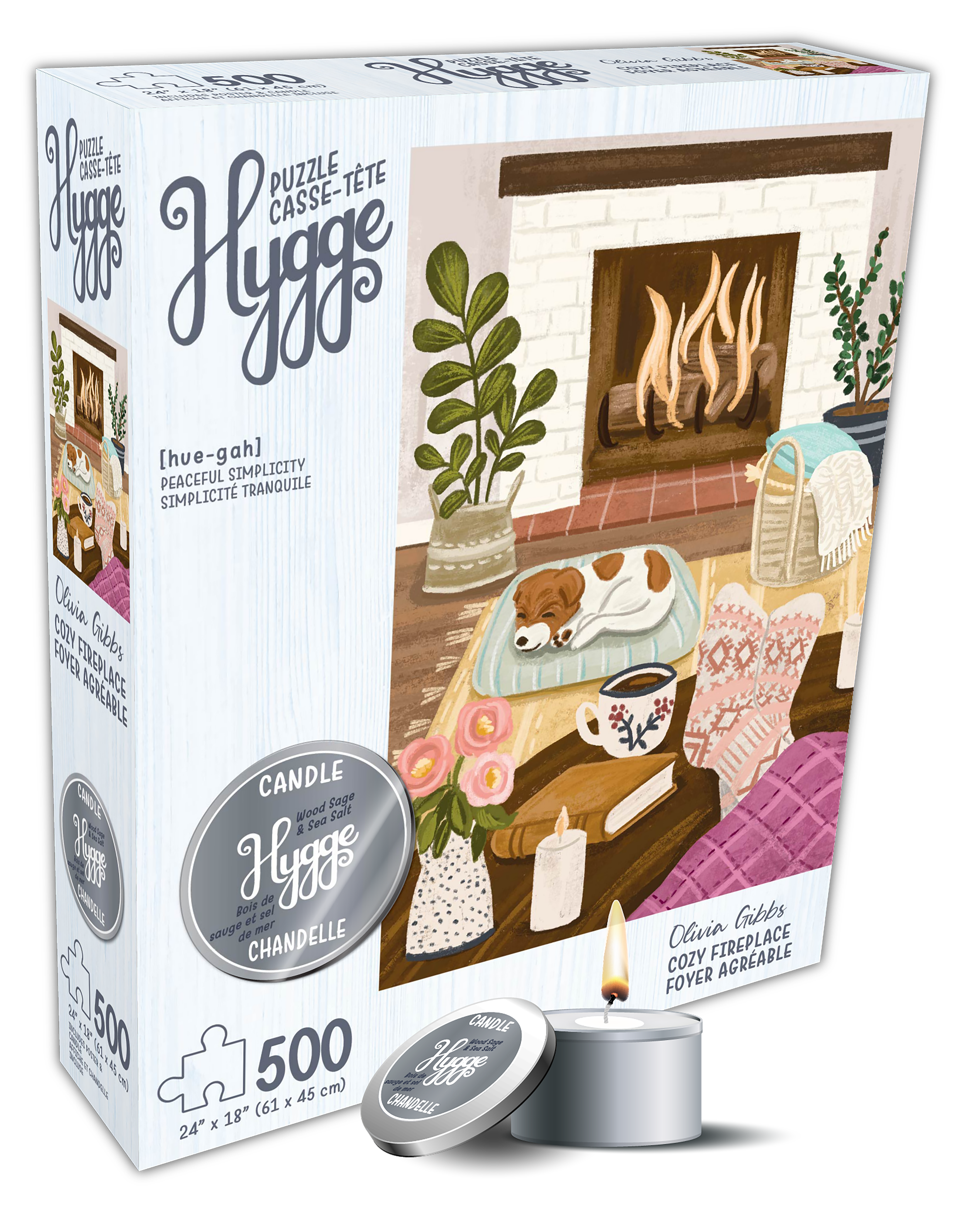 Hygge - Cozy Fireplace, Olivia Gibbs (BONUS Candle) (500pcs)
