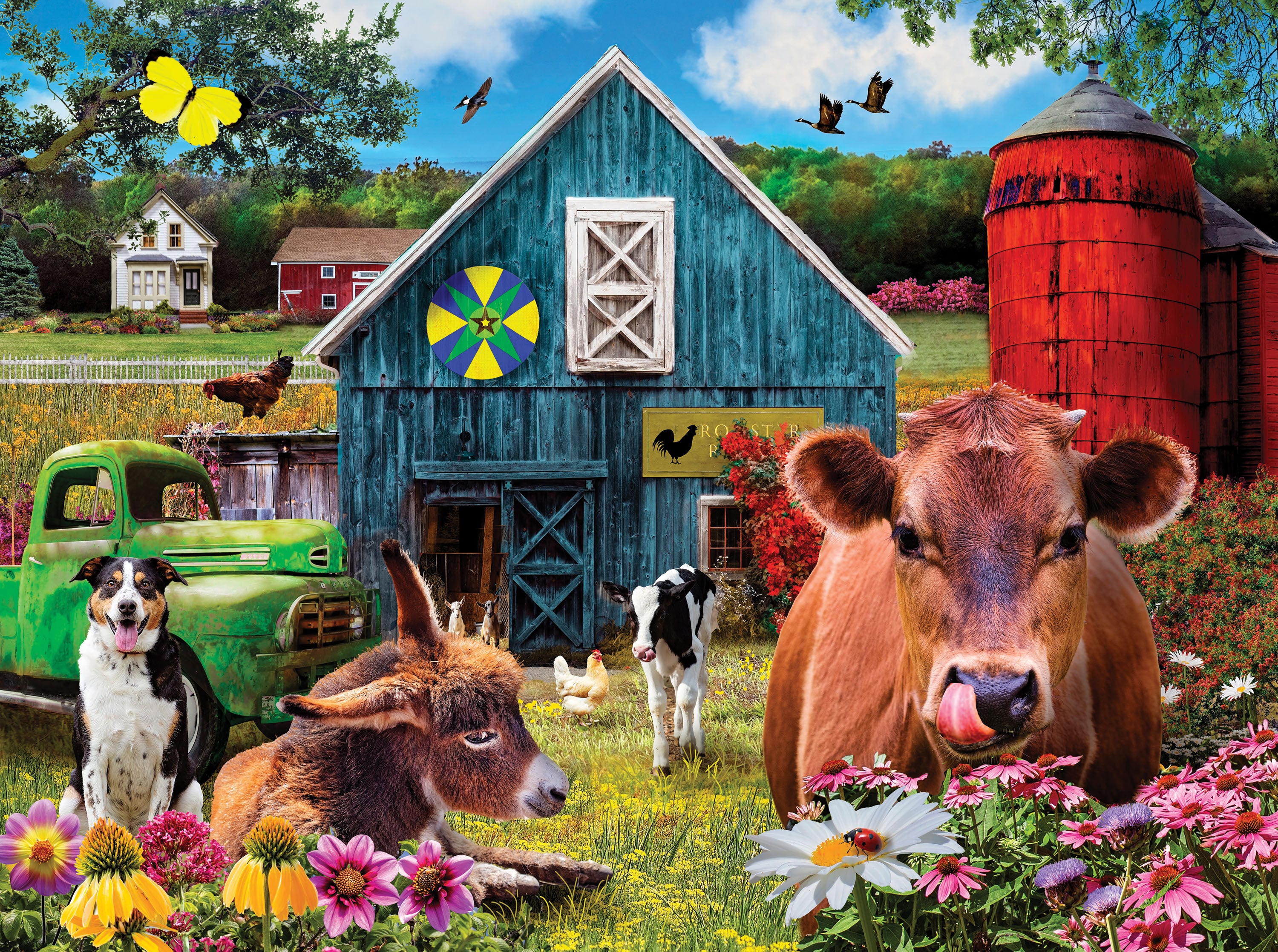 Rooster Hollow, Karen Burke (Puzzle & Tray Kit) (1000pcs)