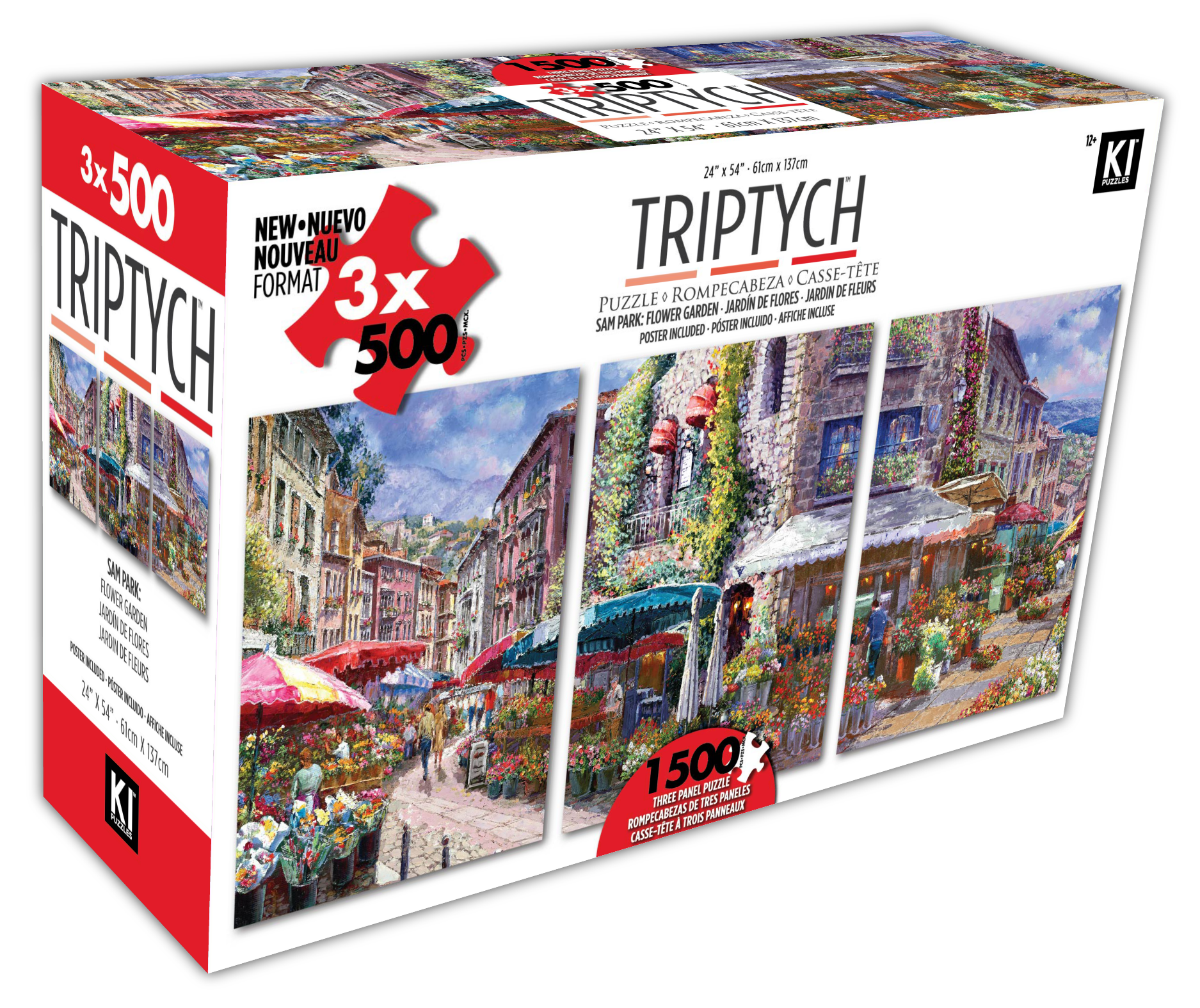 PFG Jardin de Fleur, Sam Park (1500pcs) Multiptyque 3-en-1 3-en-1 (utilisation / utilisée - puzzles pour de bon)